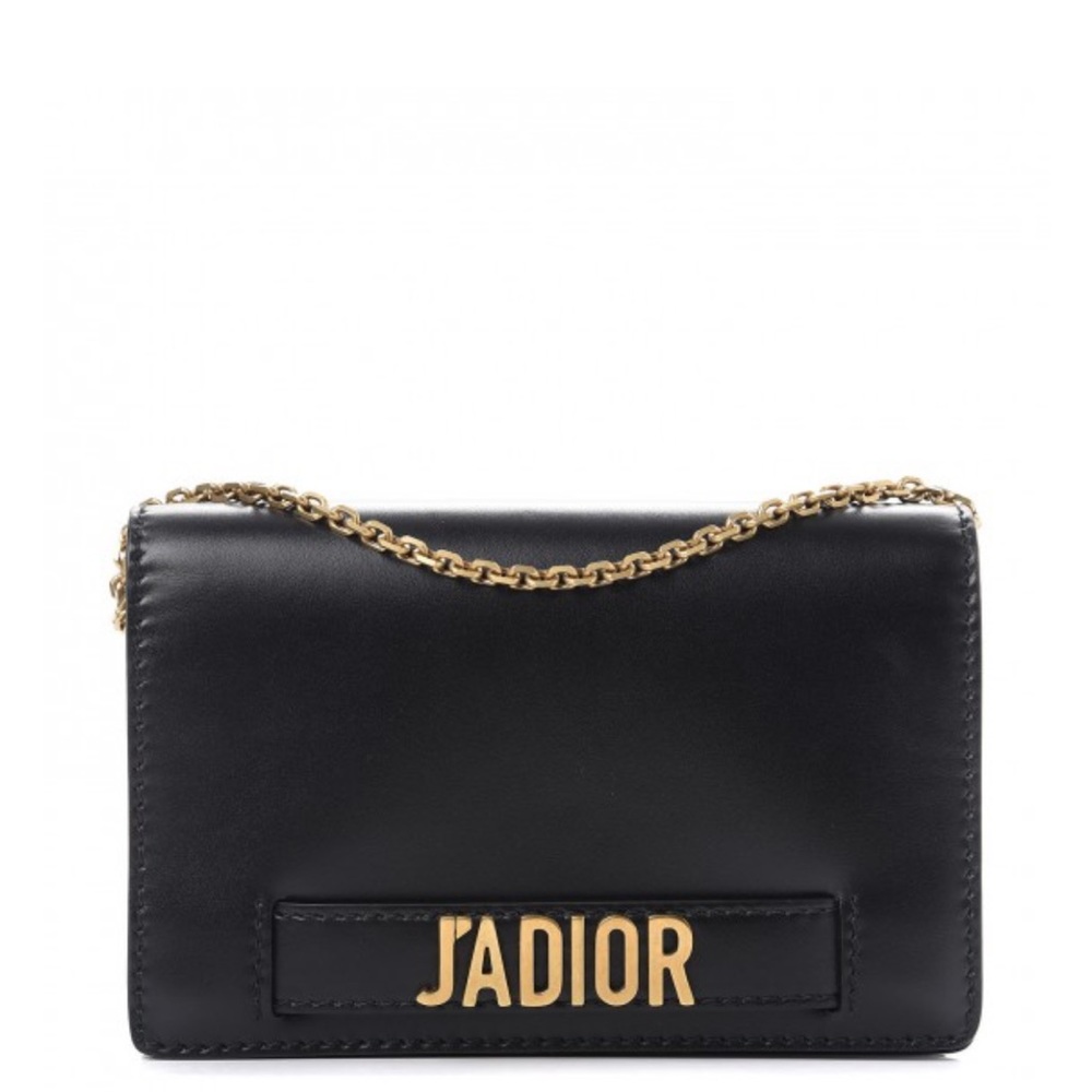 Christian Dior Calfskin J'Adior Wallet on Chain Pouch Black